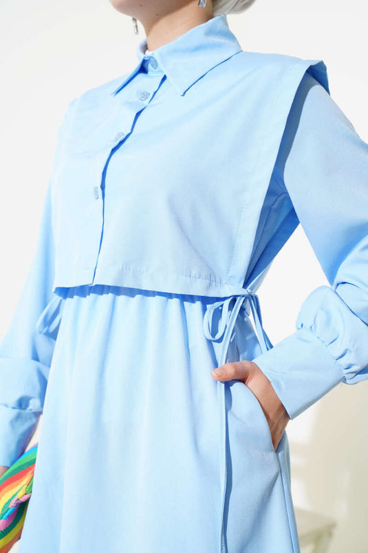 Robe Terikoton avec veste bleu bébé