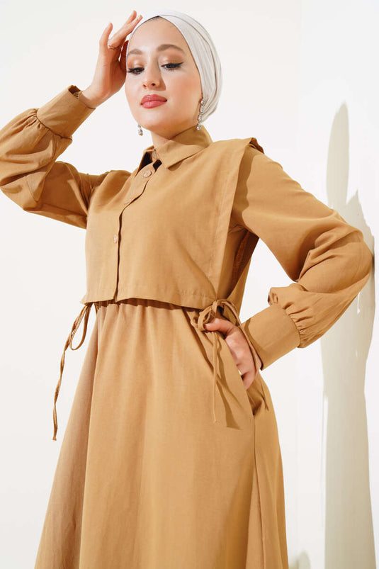 Robe Terikoton avec veste Camel