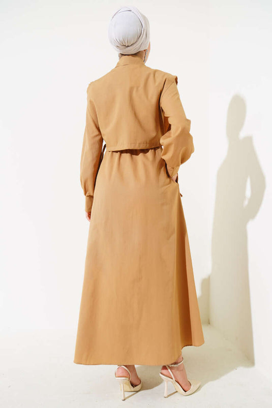 Robe Terikoton avec veste Camel