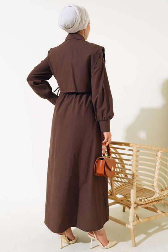 Robe Terikoton avec veste marron