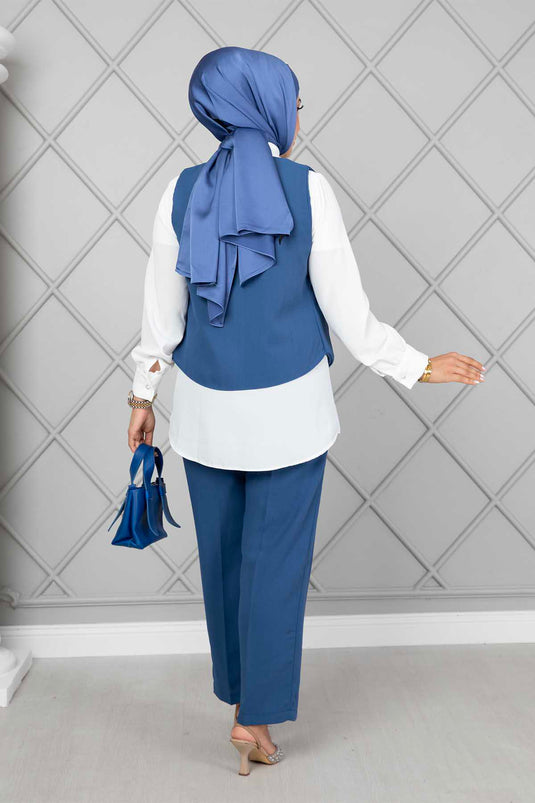 Gilet Hijab Triple Costume Indigo