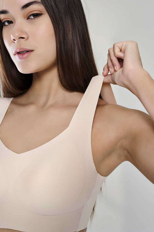 New Pearl Bra Woow Thick Strap Bra Beige