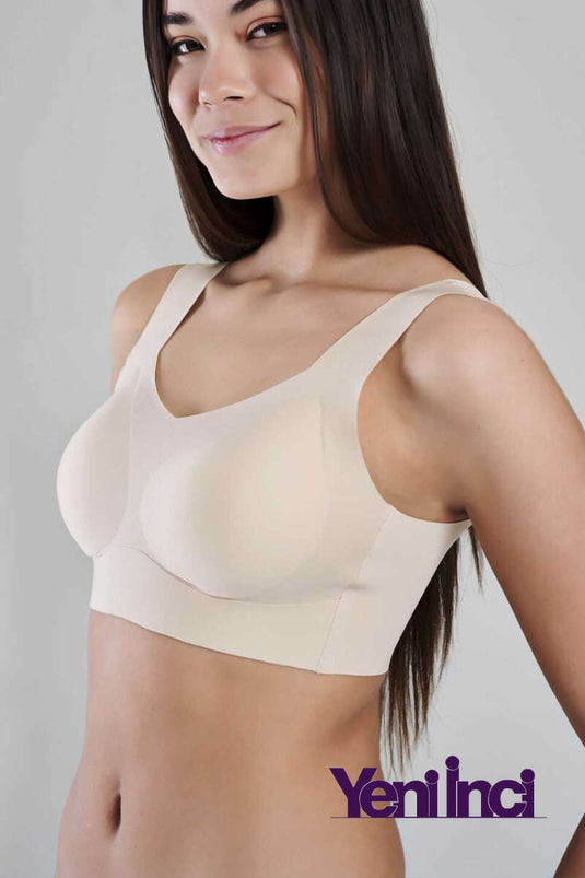 New Pearl Bra Woow Thick Strap Bra Beige