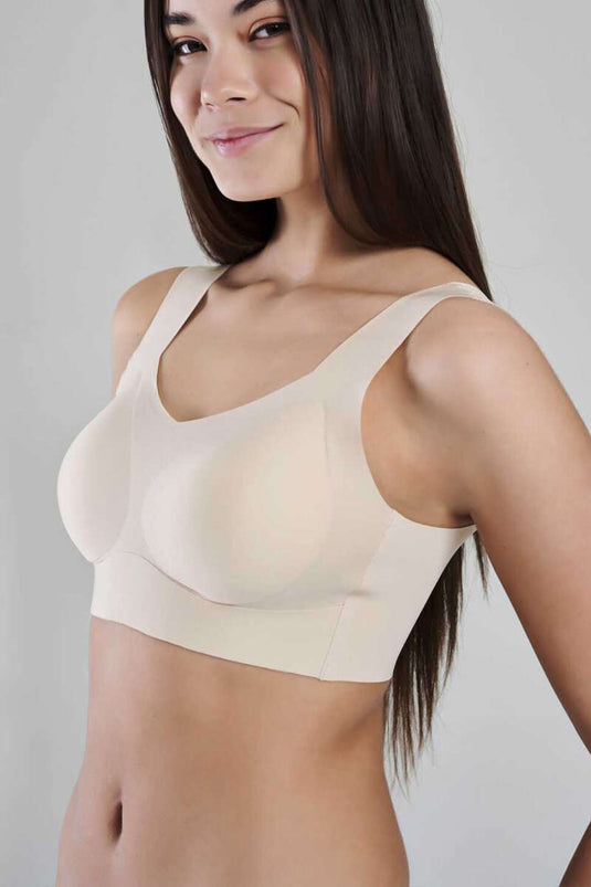 New Pearl Bra Woow Thick Strap Bra Beige