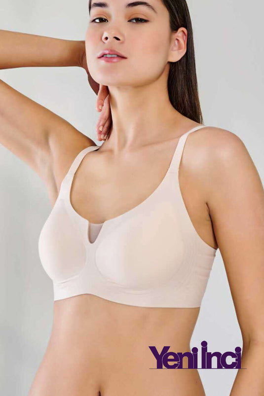 Soutien-gorge New Pearl Bra Woow avec détails transparents beige