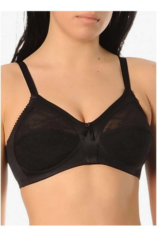 Yeni İnci Dantelli Toparlayıcı Sütyen D Siyah
