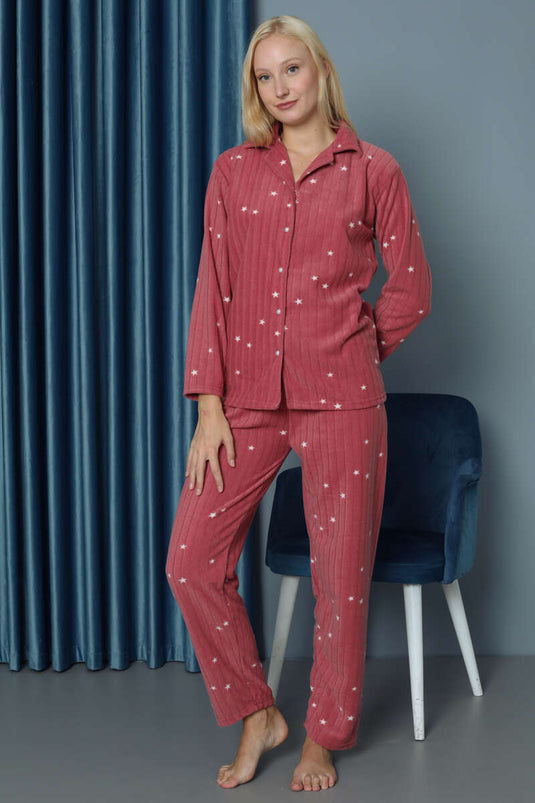 Ensemble de pyjama d'hiver Welsoft à motifs étoiles, Dusty Rose