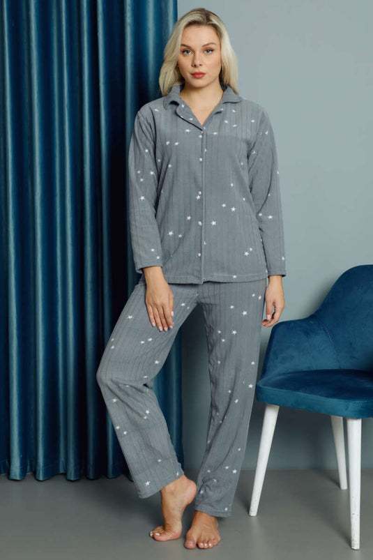 Ensemble pyjama d'hiver Welsoft à motifs étoiles Indigo