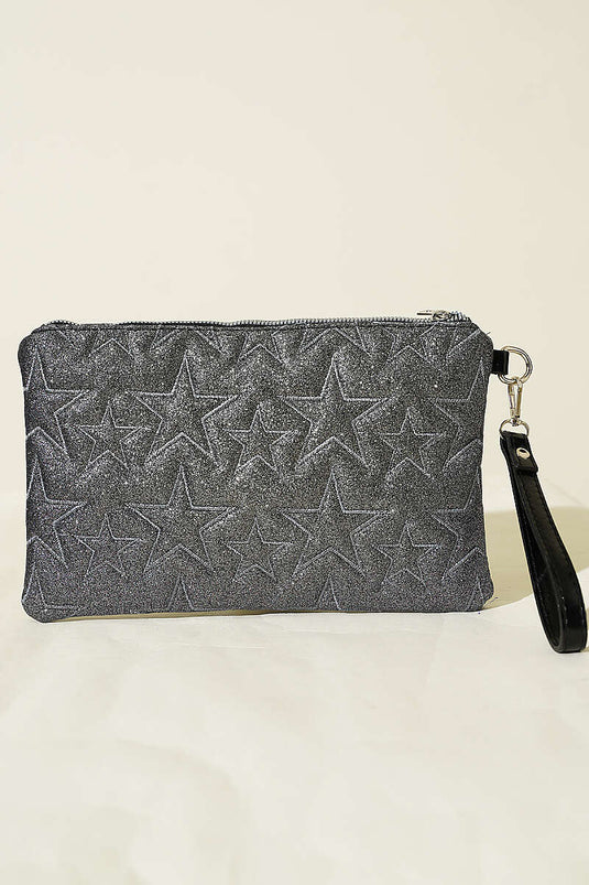 Sac zippé à couture étoile gris fumé