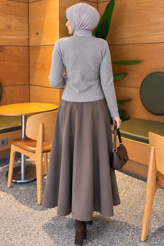 Star Buttoned Knit Cardigan Grey