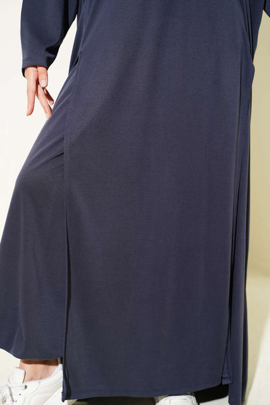 Ensemble Deux Pièces Bleu Marine Avec Fente