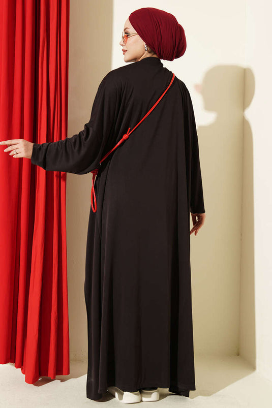 Ensemble Deux Pièces Détails Fendus Noir