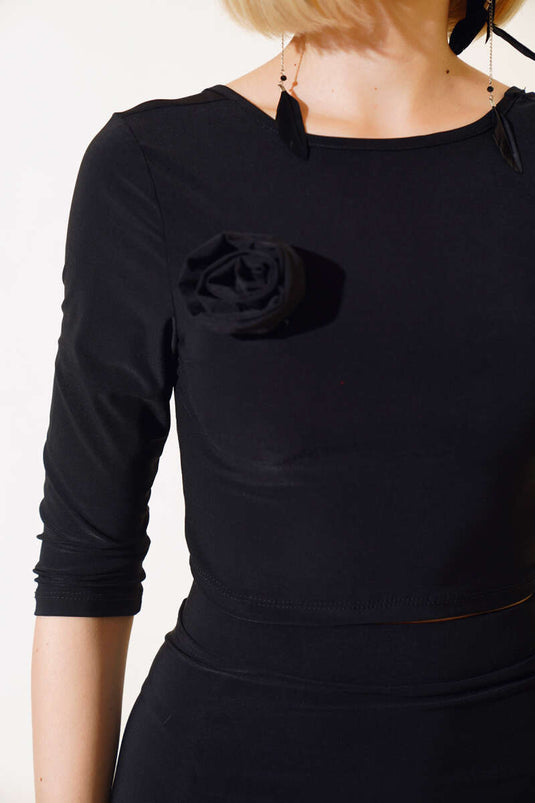 Yırtmaçlı Etekli İkili Takım Siyah