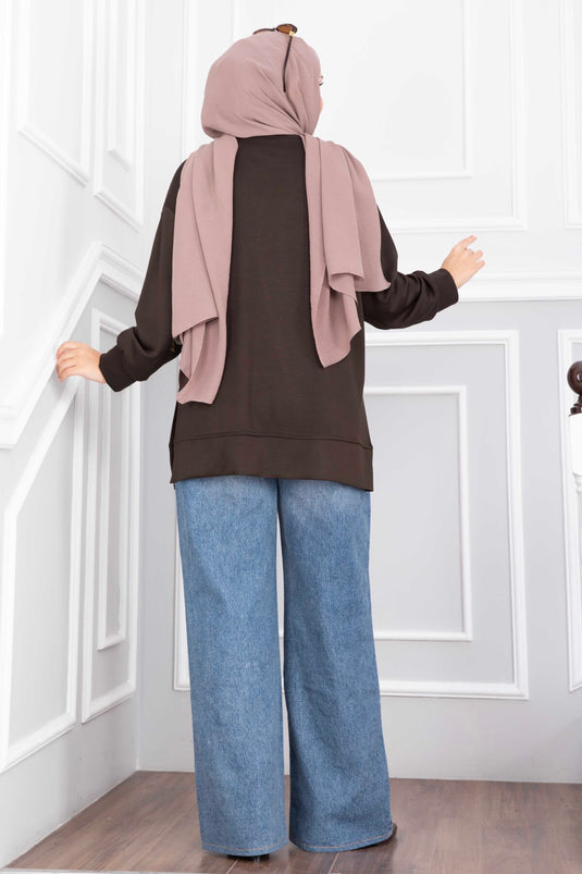 Oysho Tuniek Met Split Voor In Koffie