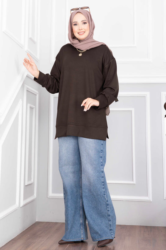 Oysho Tuniek Met Split Voor In Koffie