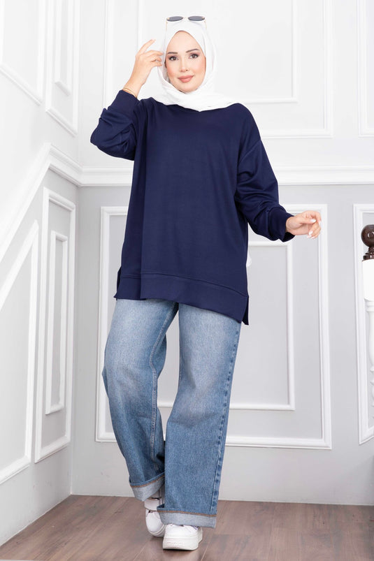 Lacivert Split Tuniek