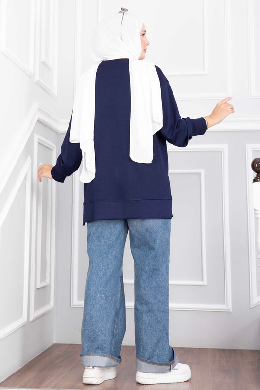 Lacivert Split Tuniek