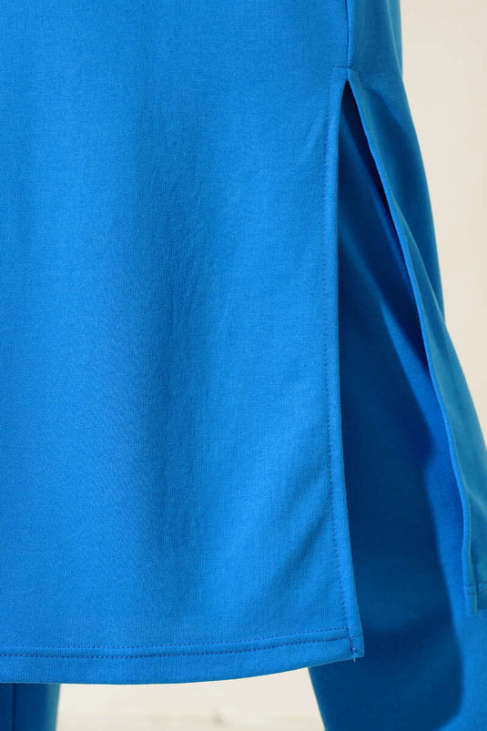 Yırtmaçlı Uzun İkili Takım İndigo