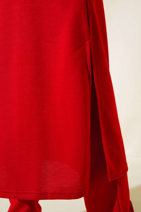 Costume Double Long Fente Rouge