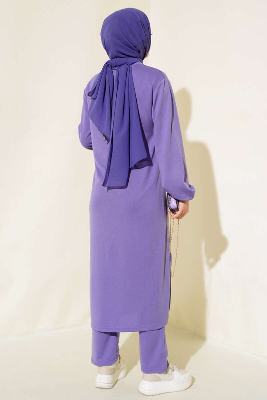 Costume Double Long Fendu Lilas