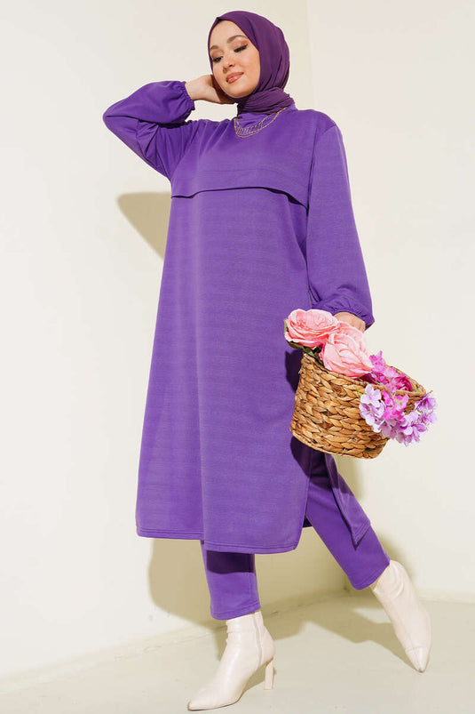 Costume Double Long Fendu Violet