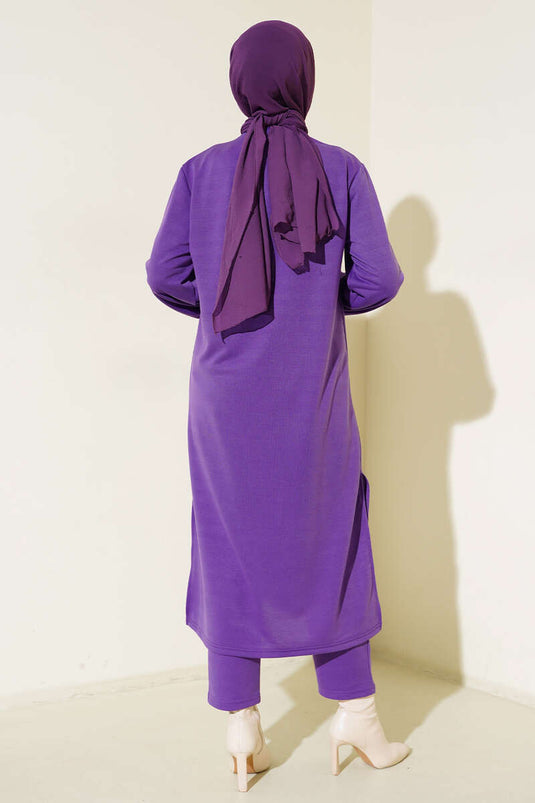 Costume Double Long Fendu Violet