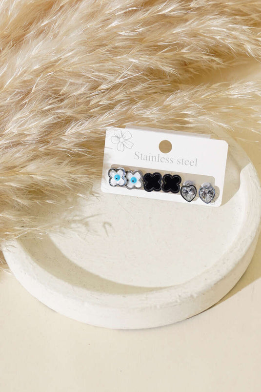 Boucles d'oreilles trèfle en argent