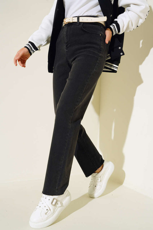 Jean taille haute fumé