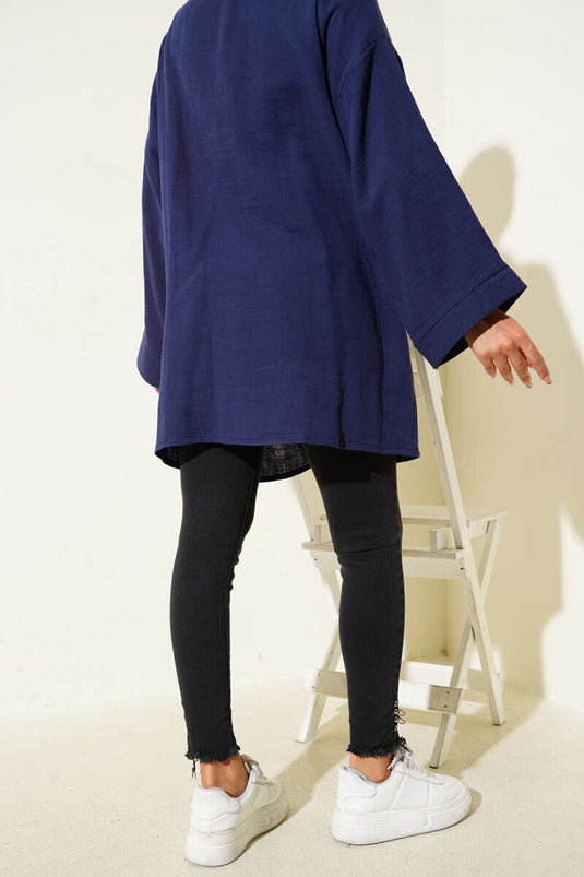 Yüksek Bel Paça Püsküllü Pantolon Siyah