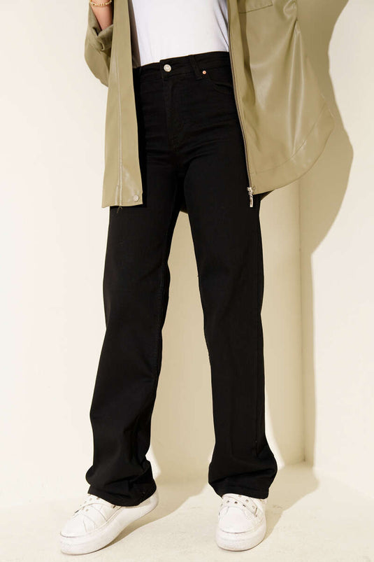 Pantalon Palazzo taille haute noir