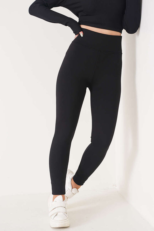 Leggings mit hoher Taille in Schwarz