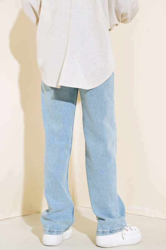 Yüksel Bel Palazzo Pantolon Kar Açık