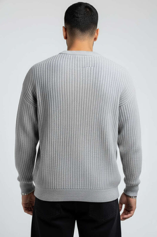 كنزة صوفية رجالية من يوموش، رمادية اللون