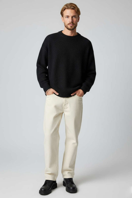 Schwarzer Yumoş Strickpullover für Herren