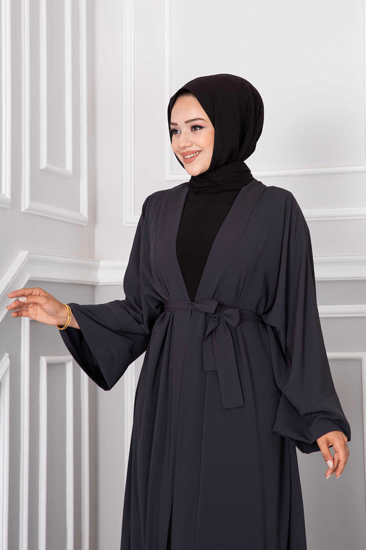 Yüsra Hijab Kimono Antraciet