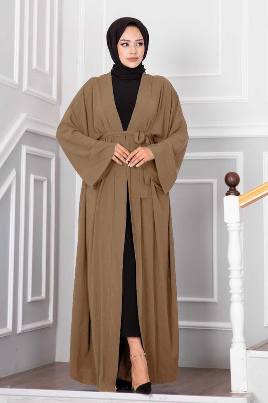 Yüsra Hijab Kimono Visón Oscuro