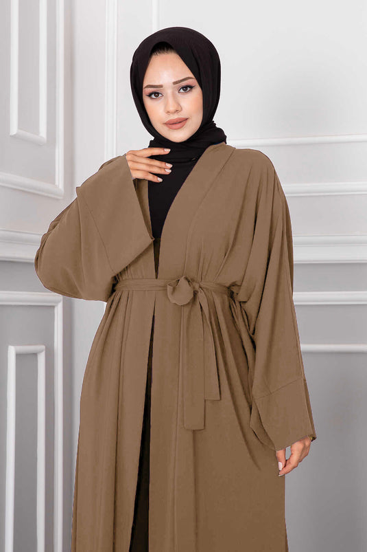 Yüsra Hijab Kimono Visón Oscuro