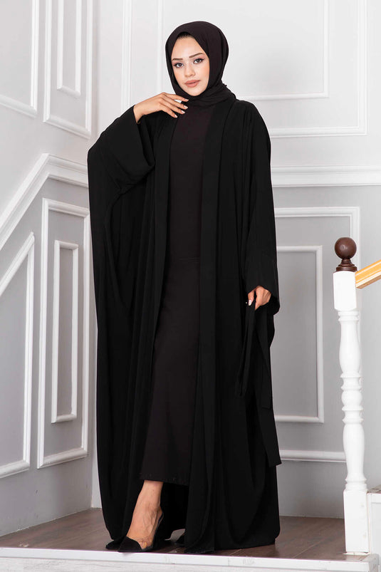 Yüsra Hijab Kimono Schwarz