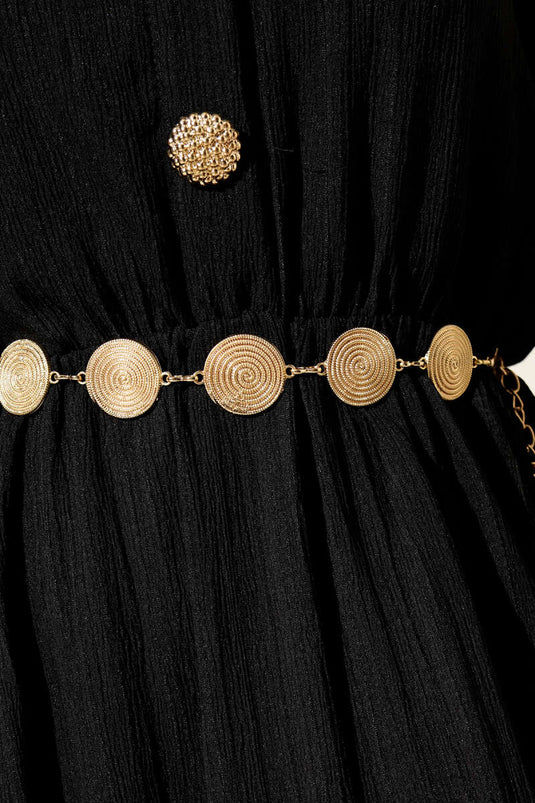 Round Symbol Chain Belt Gold