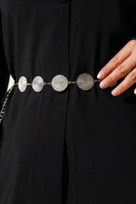 Ceinture Chaîne En Argent Avec Symboles Ronds