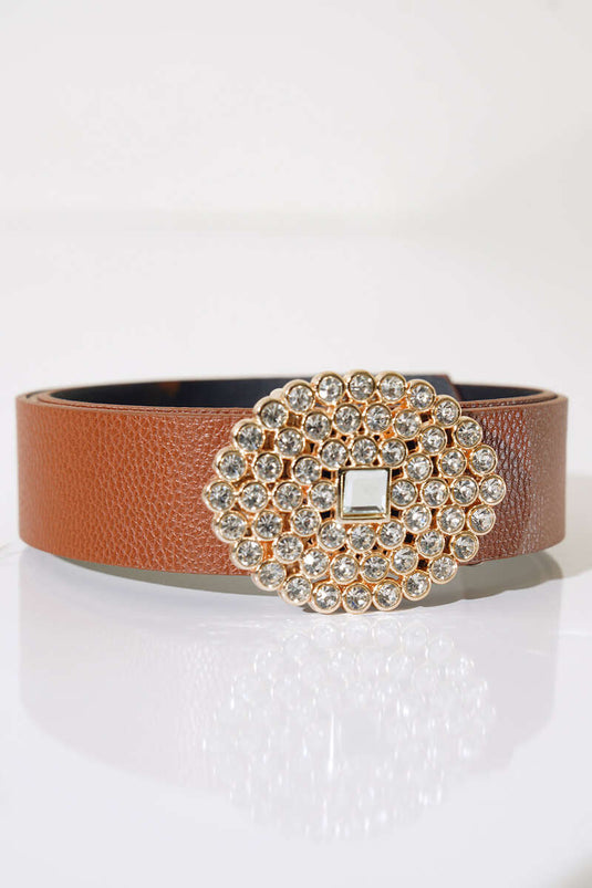 Ceinture Pierre Ronde Marron