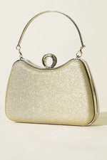 Sac De Soirée Doré Avec Bijou Et Anneau