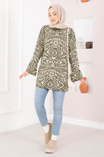 Pull en tricot à motif zébré kaki