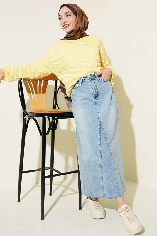 Pull en tricot à motif zèbre jaune