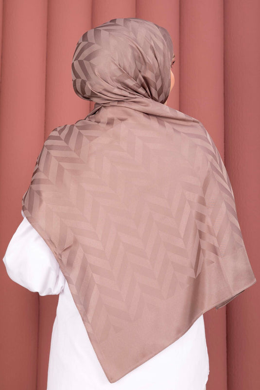 Série d'écharpes jacquard à motif zigzag couleur poudre foncée
