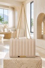 Sac À Bandoulière Matelassé Beige