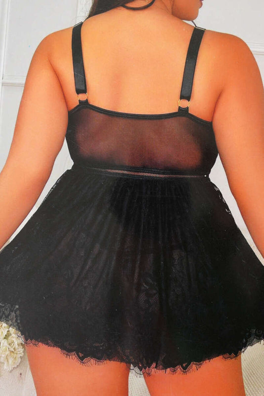 Nuisette Faztezi noire grande taille ornée de chaînes