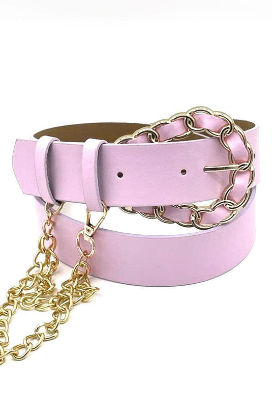 Ceinture violette avec détail chaîne