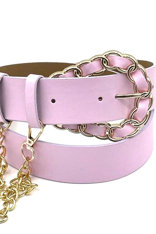 Ceinture violette avec détail chaîne