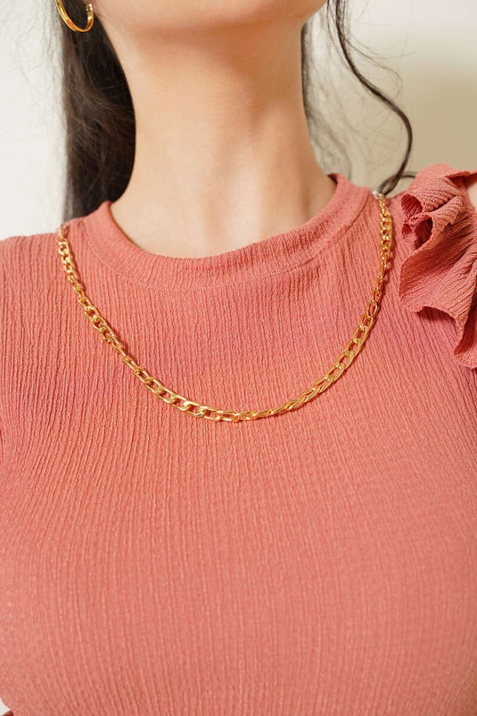 Chemisier avec collier chaîne Dusty Rose